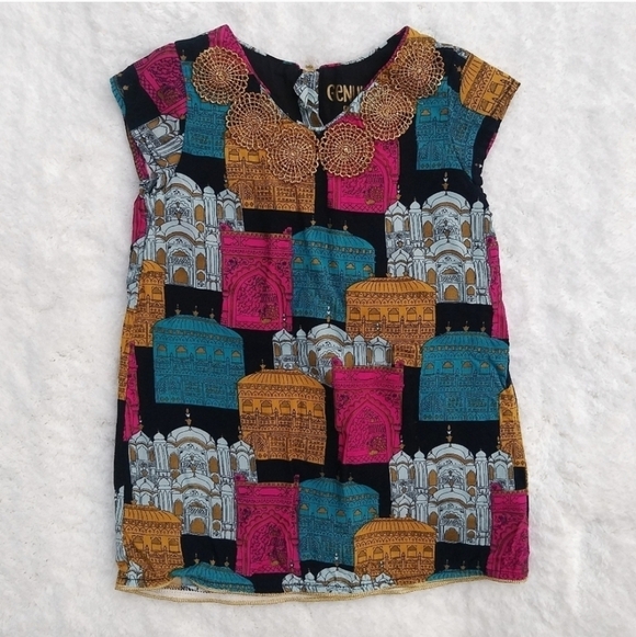 2 Baby Girl Dresses - Floral & India Palace Print - Picture 9 of 15